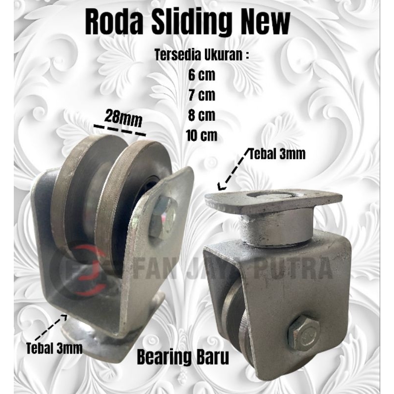 Jual Roda Sliding Heavy Duty Anti Anjlok | Roda Pagar Sliding Besi As ...