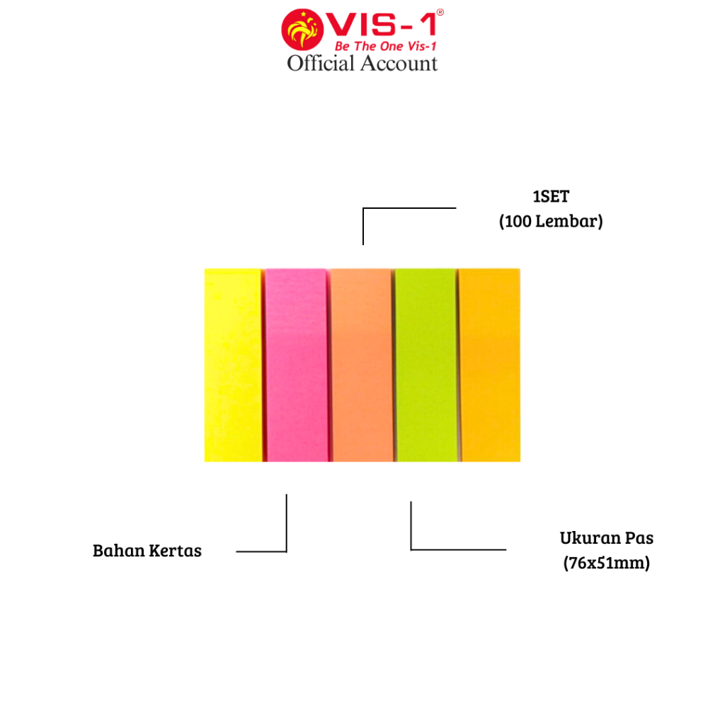 Jual VIS-1 Sticky Note / Index Memo IM-21 Isi 100 Lembar | Shopee Indonesia