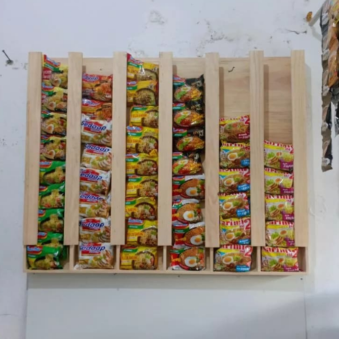 Jual Display Mie Instan/Display warmindo/rak indomie kayu | Shopee ...