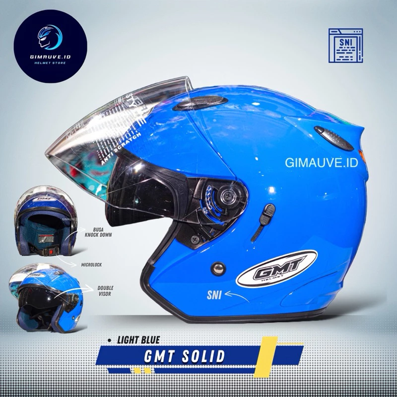 Helm GMT Double Visor Original Review: Half Face dengan Kaca Ganda, SNI, dan Busa Lepas Pasang
