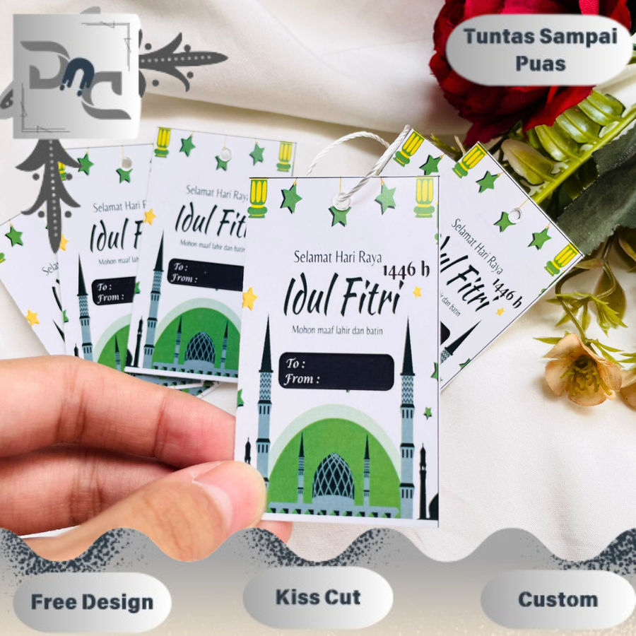 Jual DND Sticker Hangtag Custom Ucapan Selamat Lebaran Idul Fitri Free ...
