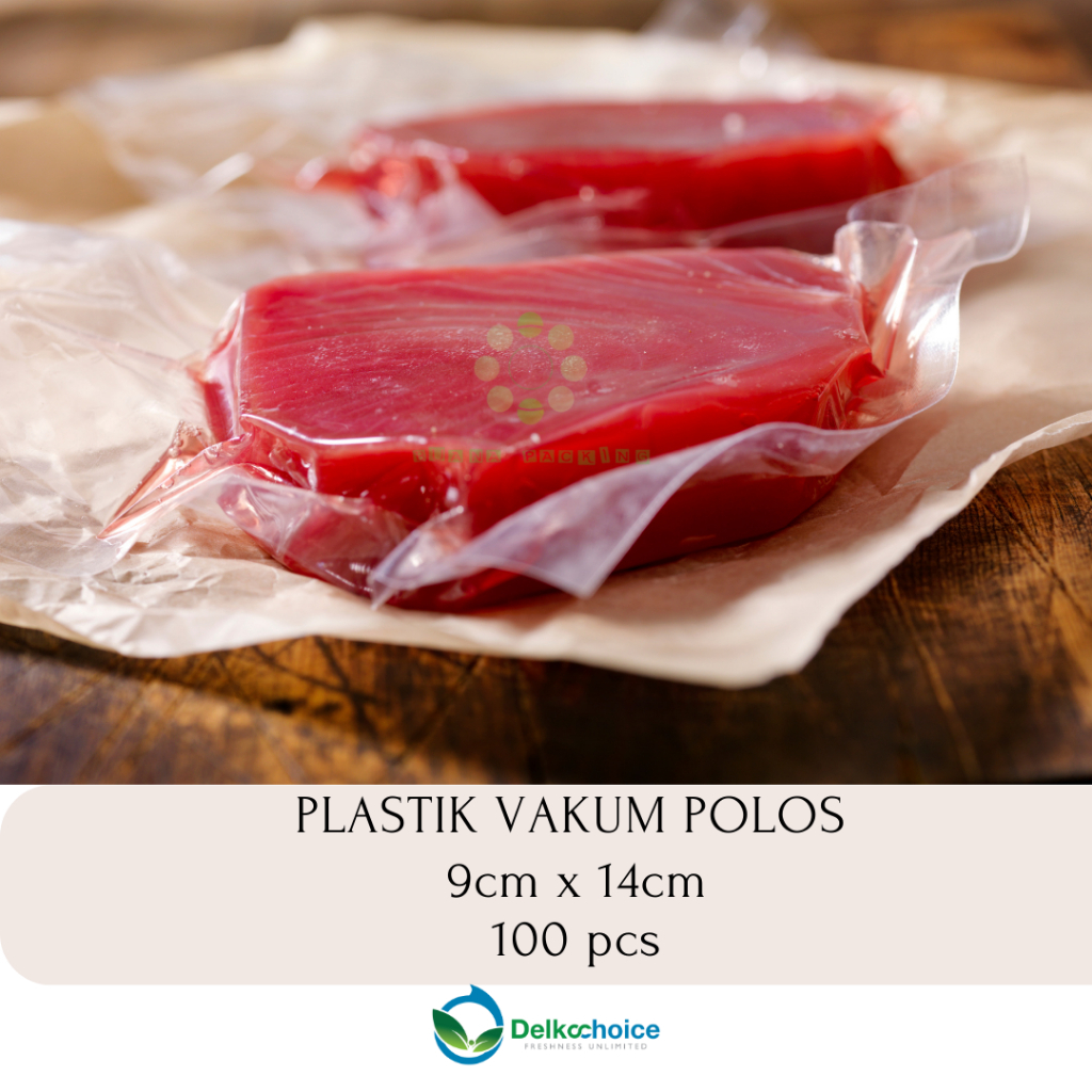 DELKOCHOICE PLASTIK VACUM | VAKUM | VACUUM BAG MAKANAN POLOS DELKOCHOICE 9x14