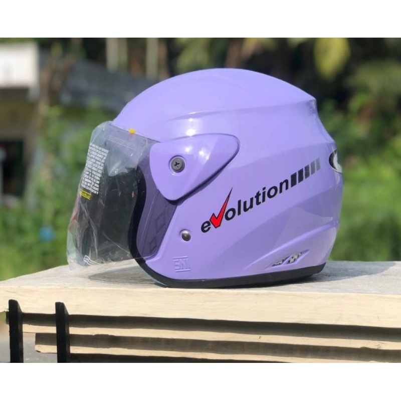 Jual Helem GM EVOLUTION warna ungu promo murah half face | Shopee Indonesia