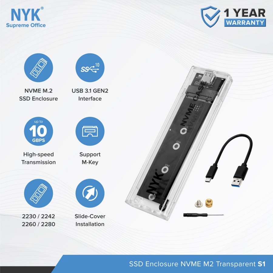 Jual Casing SSD M2 NVME Transparant Enclosure NYK S1 Shopee