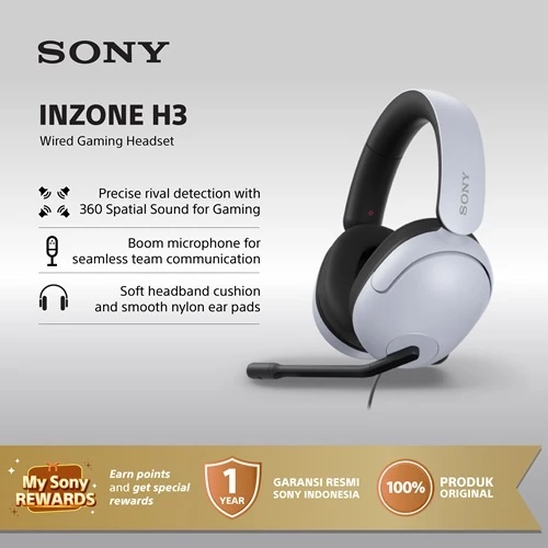 SONY INZONE H3 Wired Gaming Headset Headphone Head Phone Headphones Microphone MDR-G300 MDRG300