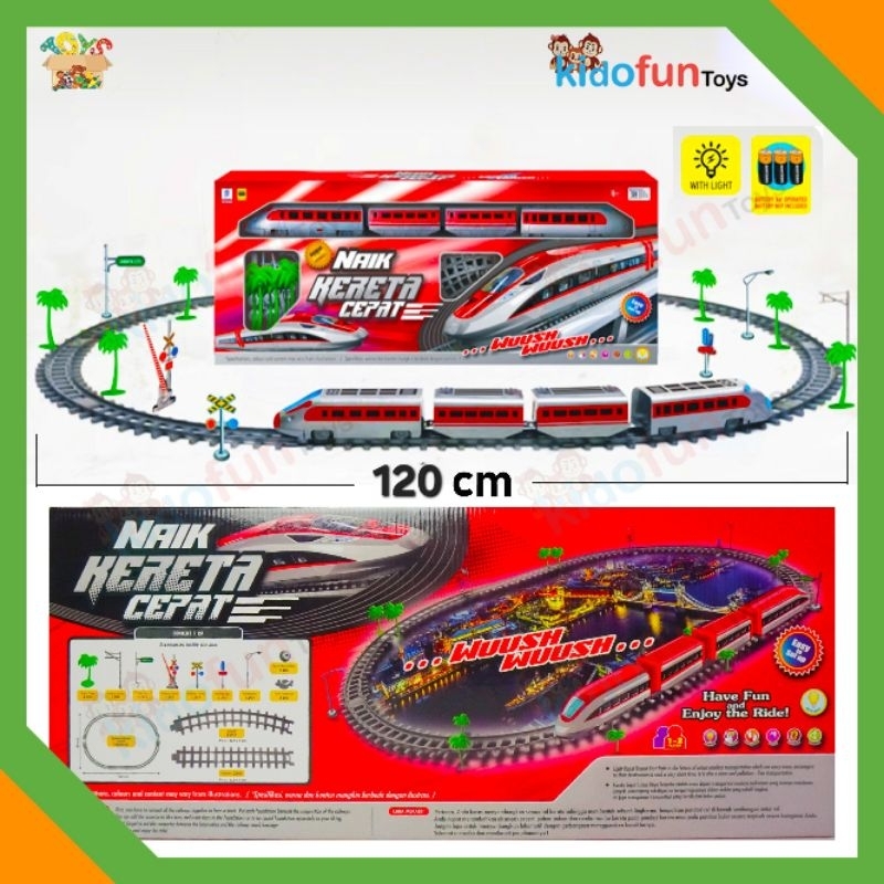 Jual Mainan Kereta Cepat Whoosh LRT Electric Train Set 47pcs Kereta Api ...