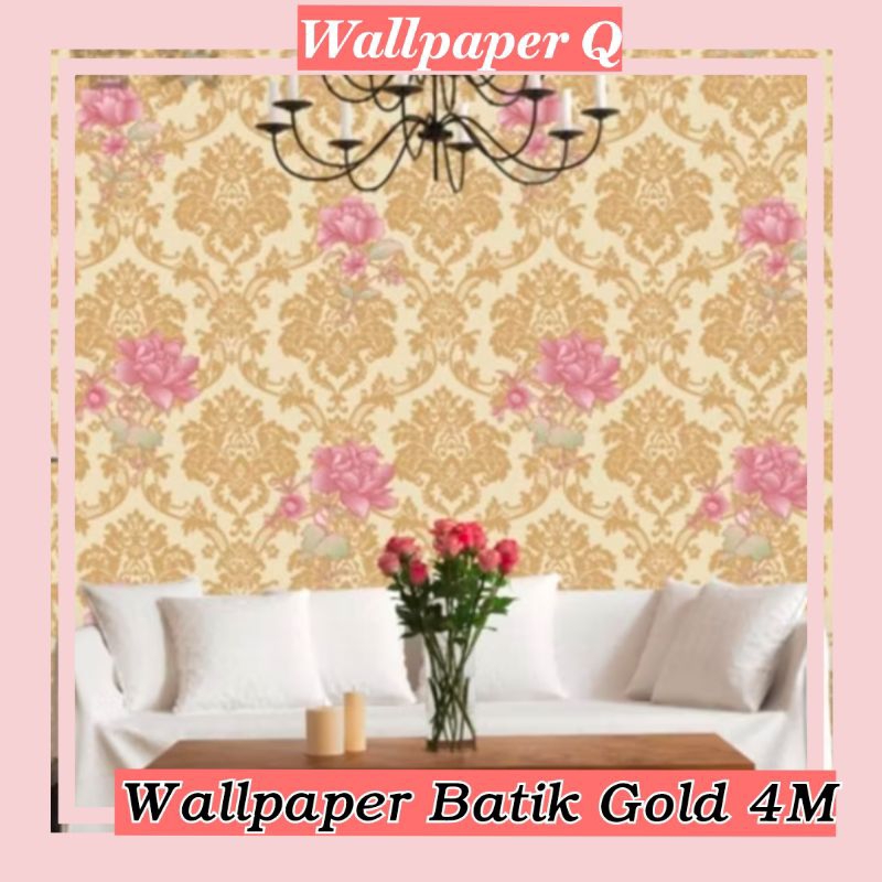 Jual Wallpaper Batik Gold Wallpaper Stiker Hiasan Dinding Meja Lemari ...