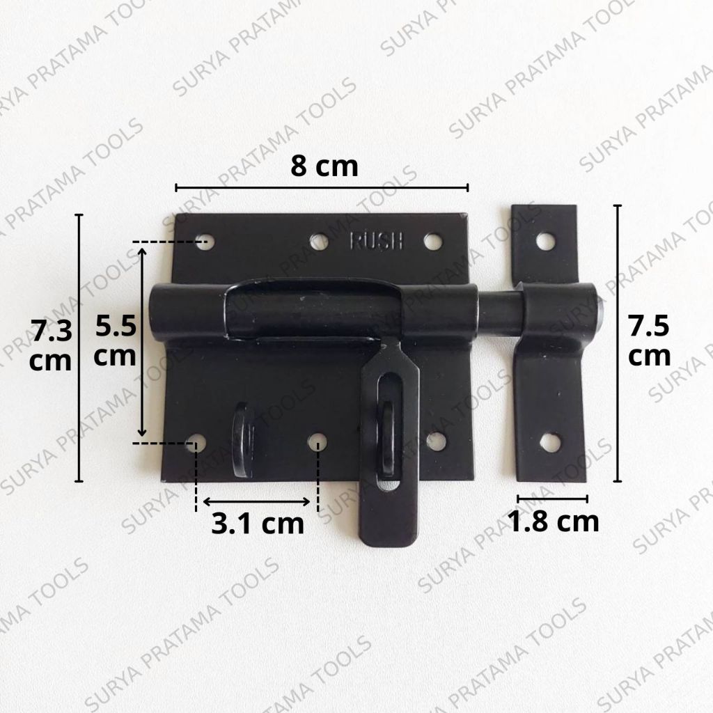 Jual Grendel Pintu Overpal Hitam 3 Inch Gerendel Tempat Kunci Gembok ...
