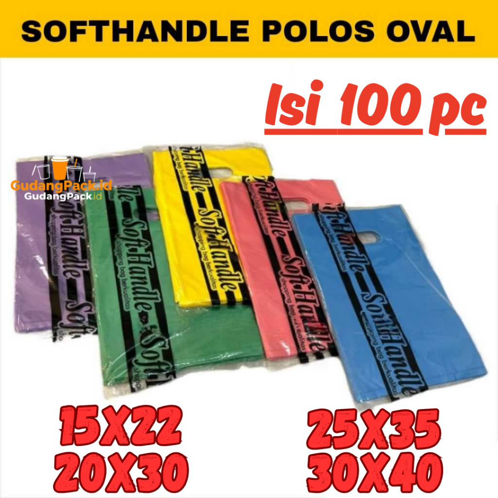 Jual 100 pc Plastik HD Soft Oval Polos Warna Packing 100pc / Kantong ...