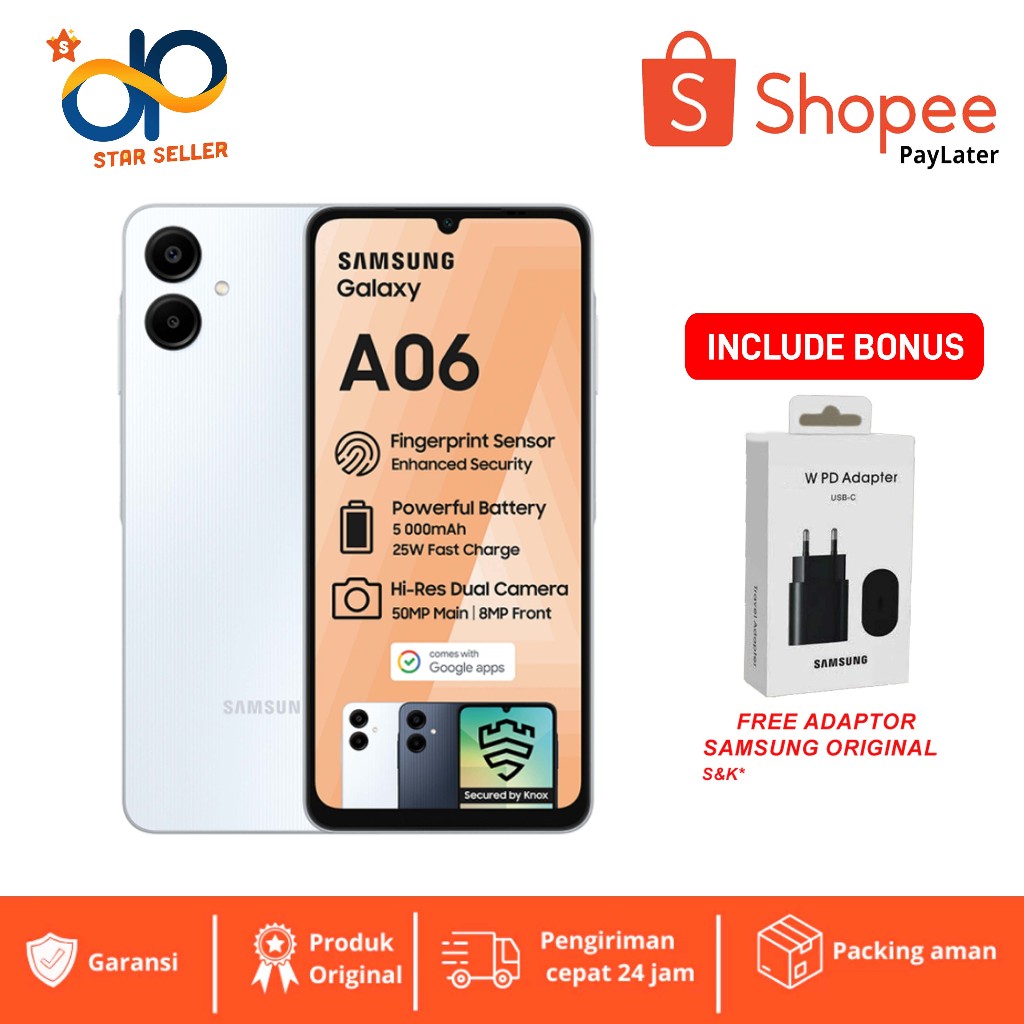 Jual Samsung Galaxy A06 5G / 4G - LTE 6/128GB 4/128GB 4/64GB Garansi