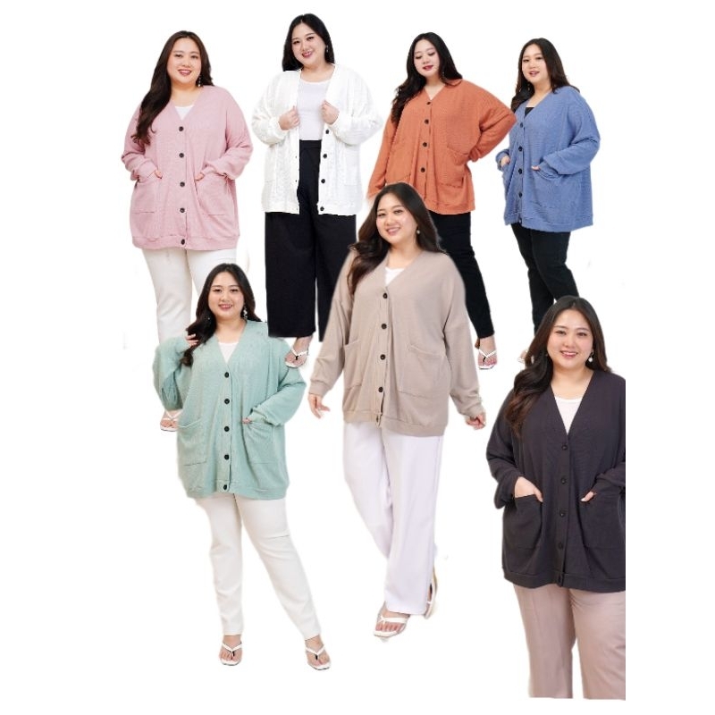 Jual KNIT cardi cardigan rajut jumbo outer import XL XXXL 4XL super ...