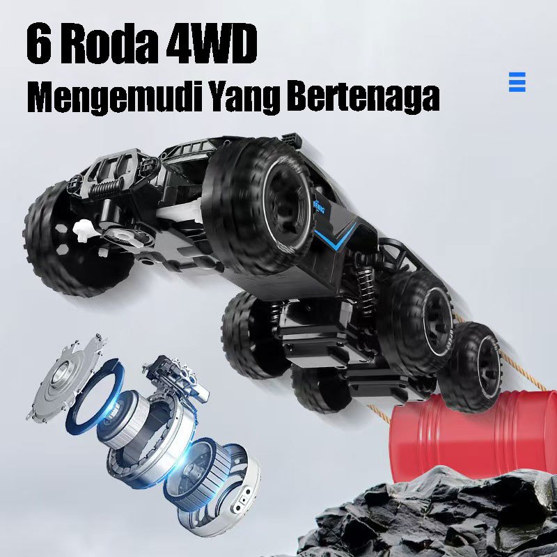 Jual HELIK Mainan Mobil Remote Control Roda 6 RC Climber Bahan Alloy 1: ...