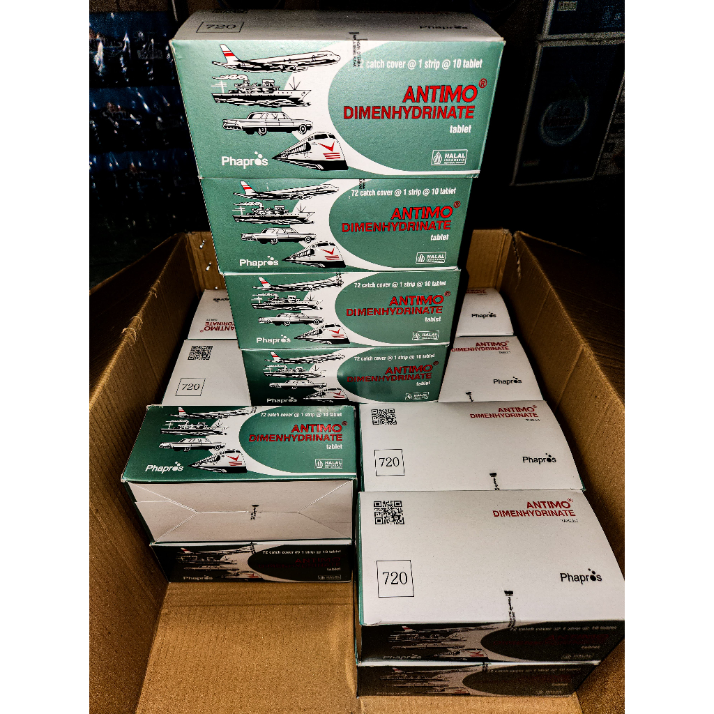 Jual ANTIMO DIMENHYDRINATE BOX, 72 BLISTER 10 TABLET | Shopee Indonesia