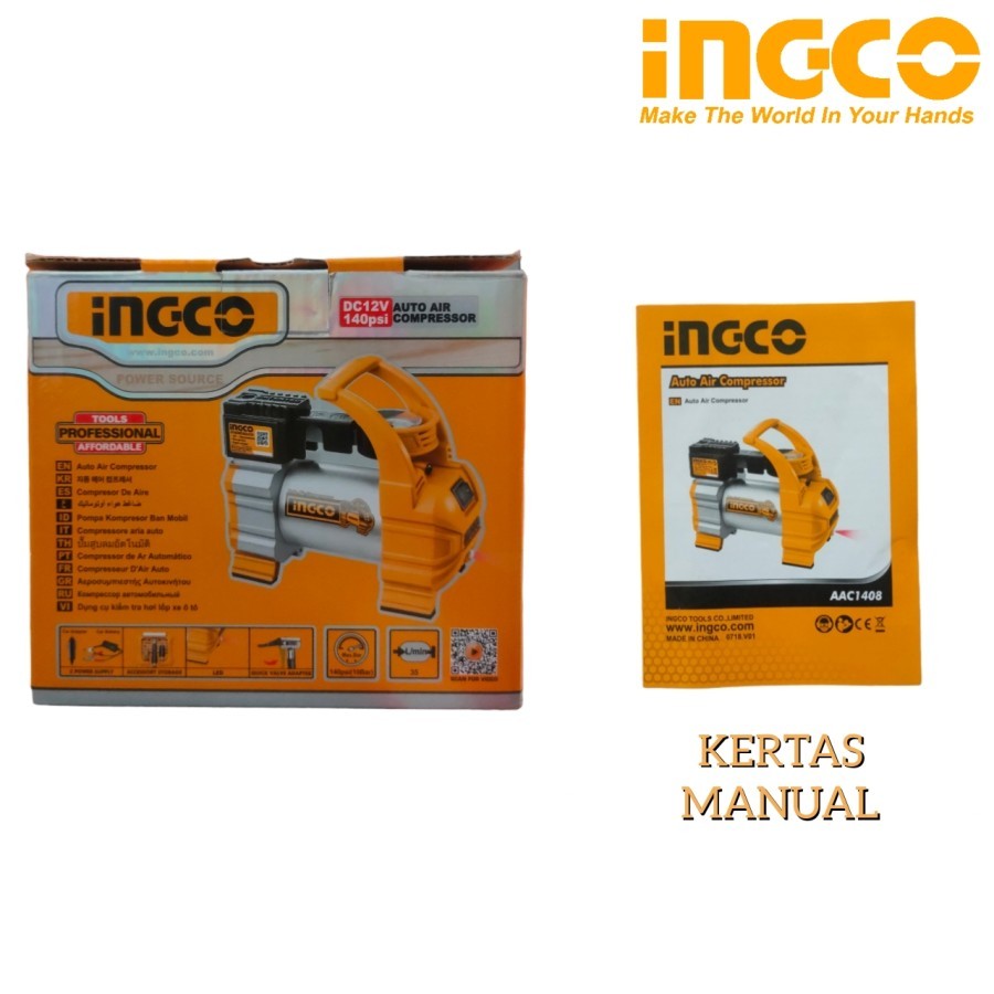 Jual KOMPRESOR ANGIN MINI AUTO AIR COMPRESSOR POMPA BAN MOBIL INGCO 140 ...