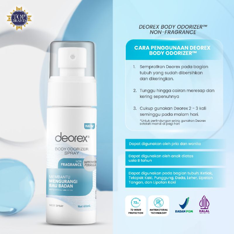 Jual DEOREX BODY ODORIZER SIZE MINI 5ML NON FRAGRANCE/Deodorant mini ...