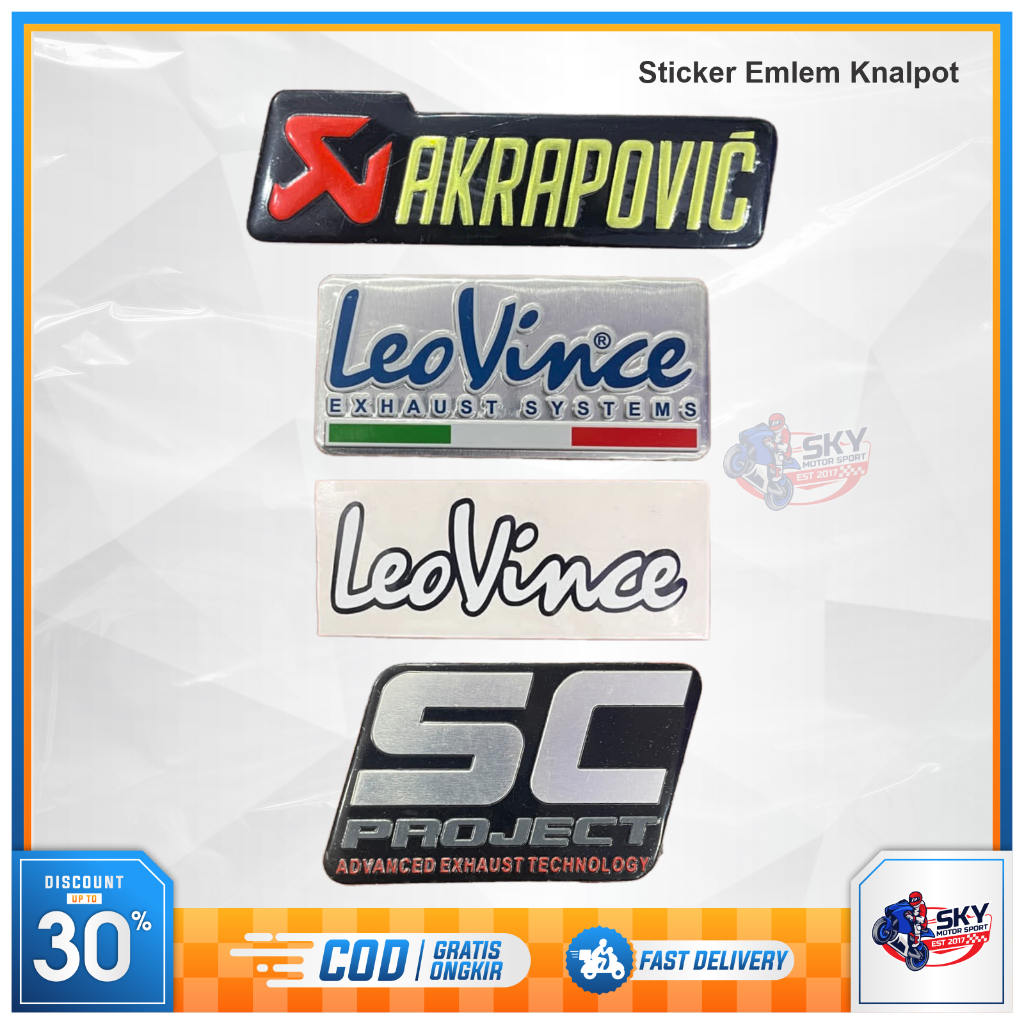 Jual Stiker Emblem Knalpot Leovince Akrapovic SC Project | Shopee Indonesia