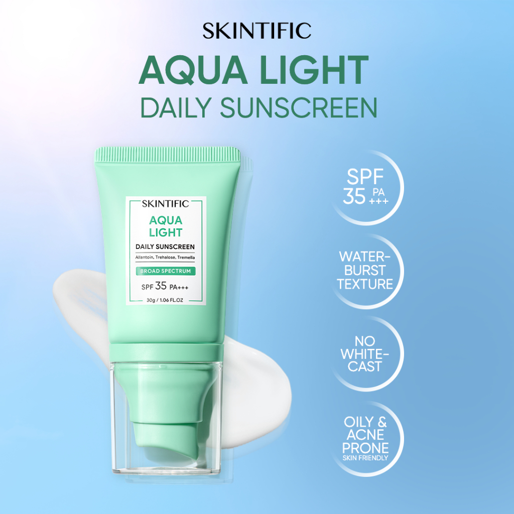 Jual SKINTIFIC - Aqua Light Daily Sunscreen SPF 35 PA+++ 30g | Shopee ...