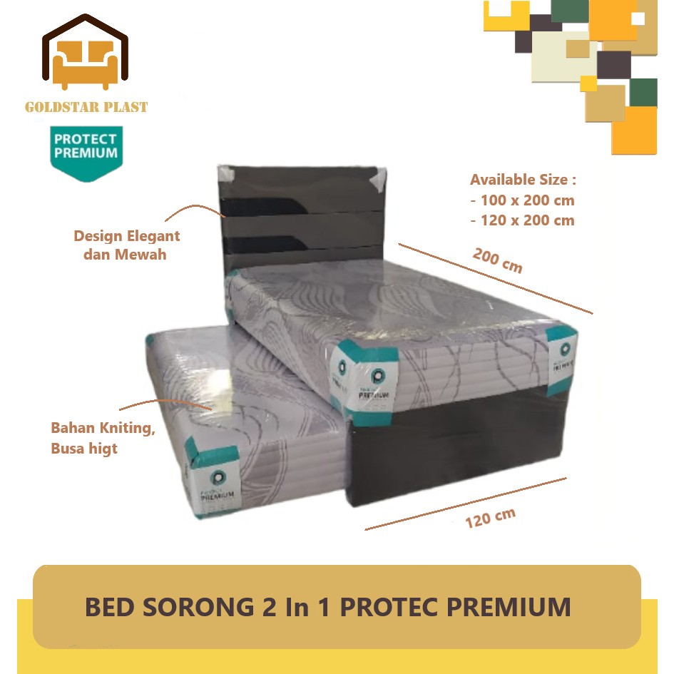 Jual Bed Sorong full Set / Kasur SpringBed Sorong 2 in 1 PROTEC PREMIUM ...