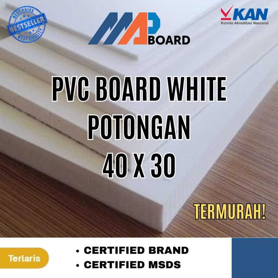 Jual MAP BOARD - Potongan PVC Board / PVC Foam Board 5mm Ukuran 40 x 30 ...