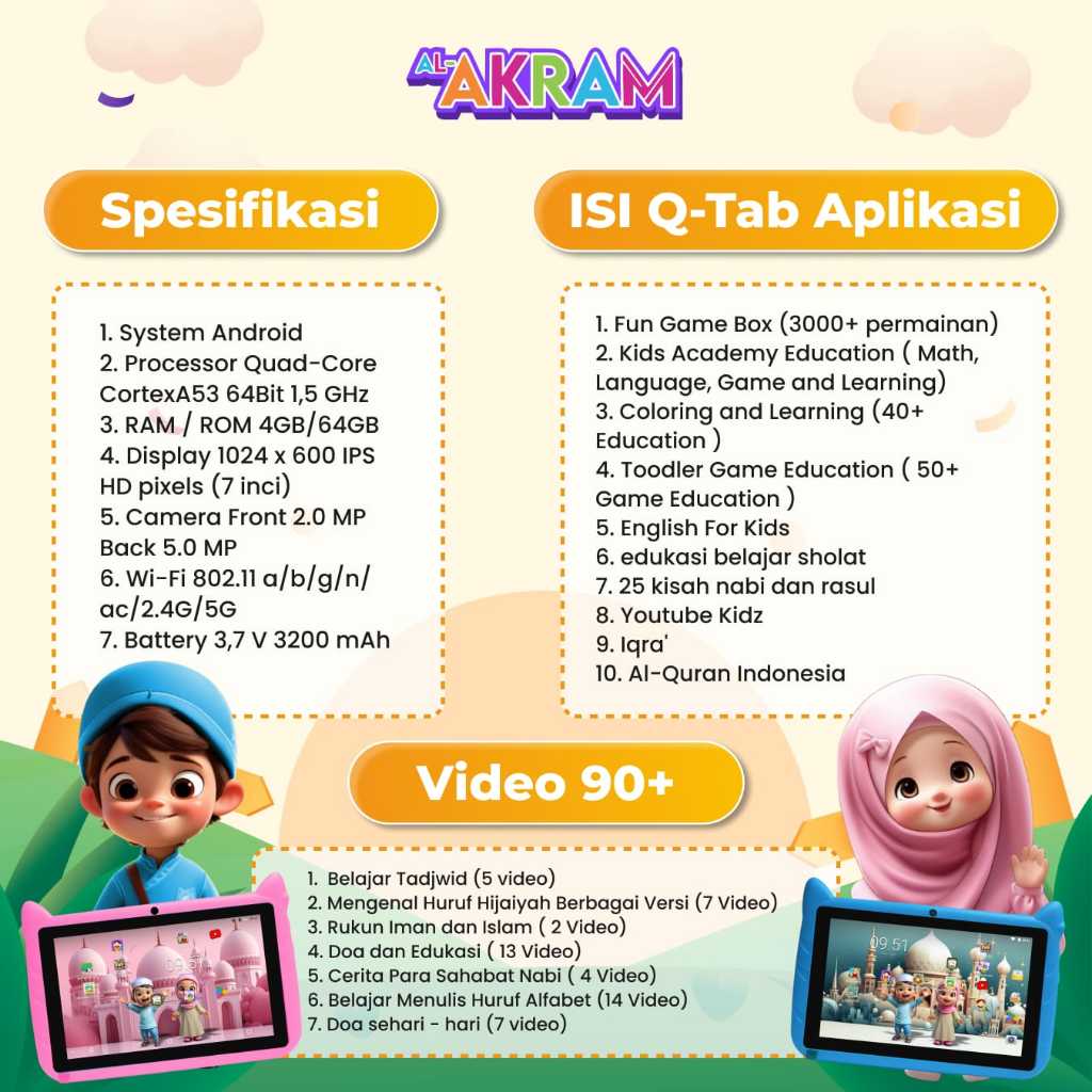 Jual New Version - (BUY 1 GET 1) Q-Tab Tablet Quran Mainan Edukasi Anak ...