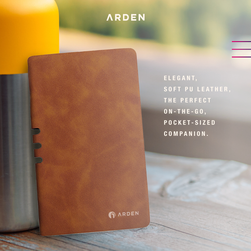 Jual ARDEN Notebook Mocha - Personal Leather Cover Notebook with Pen ...