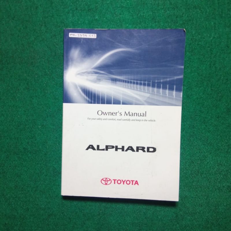 Jual Owner's Manual Toyota Alphard [Buku Pedoman Pemilik Kendaraan ...