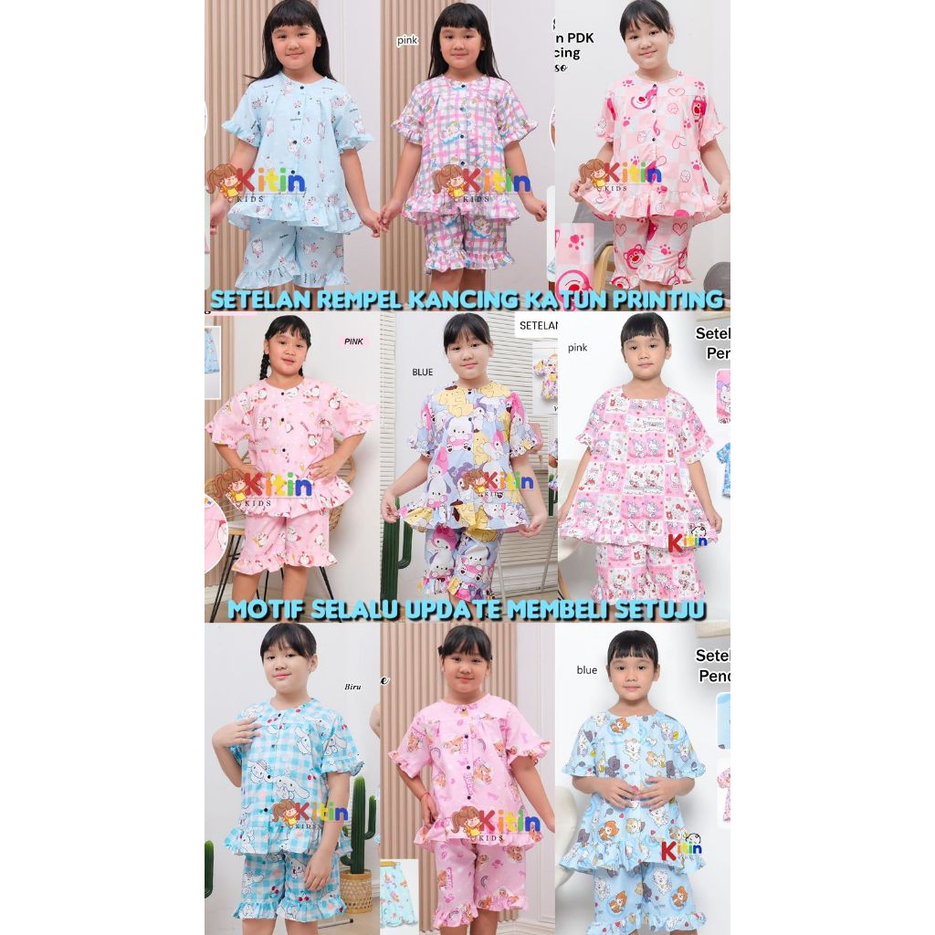Jual SK - Setelan Piyama Kancing Rempel dan baju tidur anak Perempuan ...