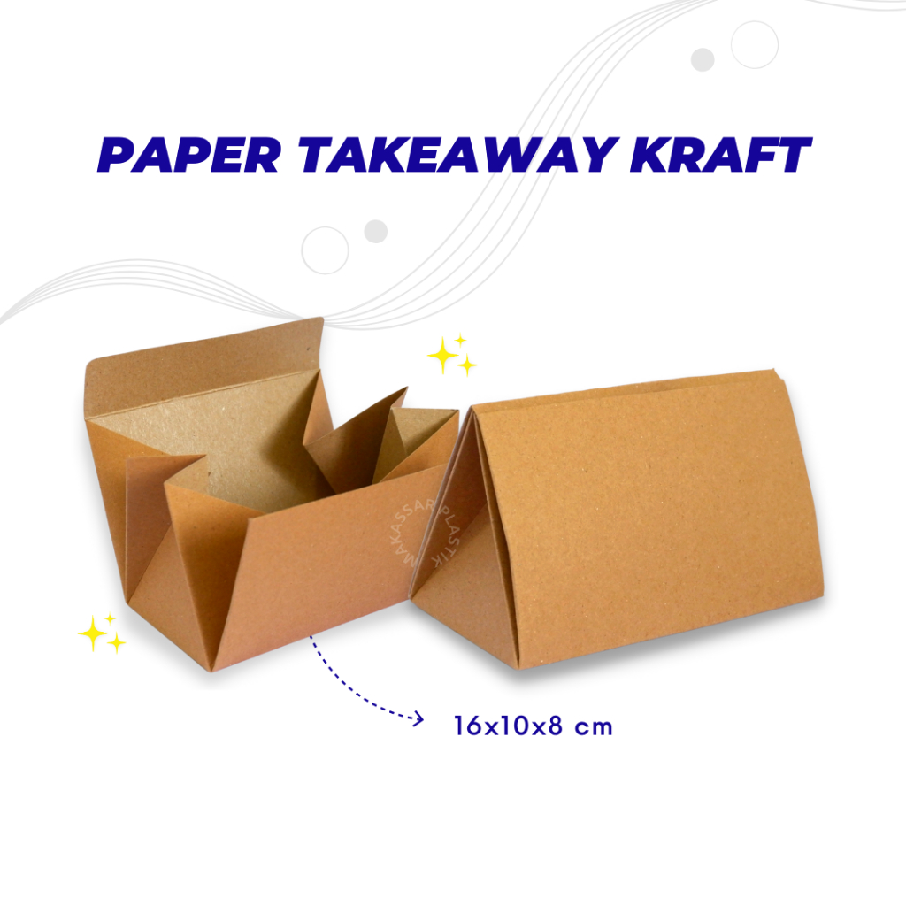 Jual PAPER TAKEWAY KRAFT / KERTAS NASI BUNGKUS / PEMBUNGKUS NASI @100 ...