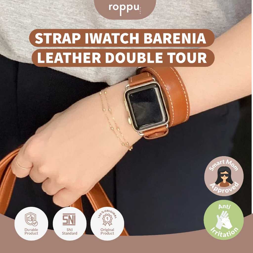 Jual ROPPU Strap Iwatch Barenia Leather Double Tour 38mm 40mm 41 mm ...