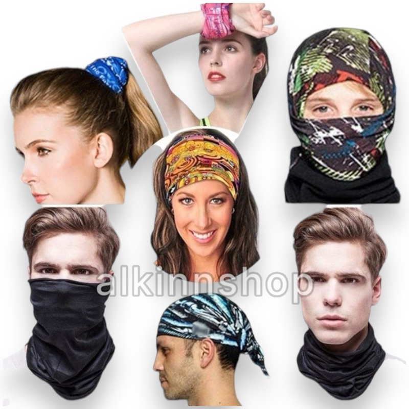 Jual Masker Motor Bandana Baf Multifungsi Seamles Tanpa Jahit Tengah ...
