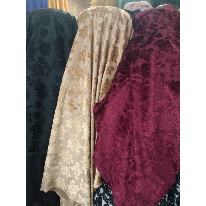 Jual KAIN BAHAN BELUDRU EMBOS MALAYSIA menerawang semi elastis | Shopee ...