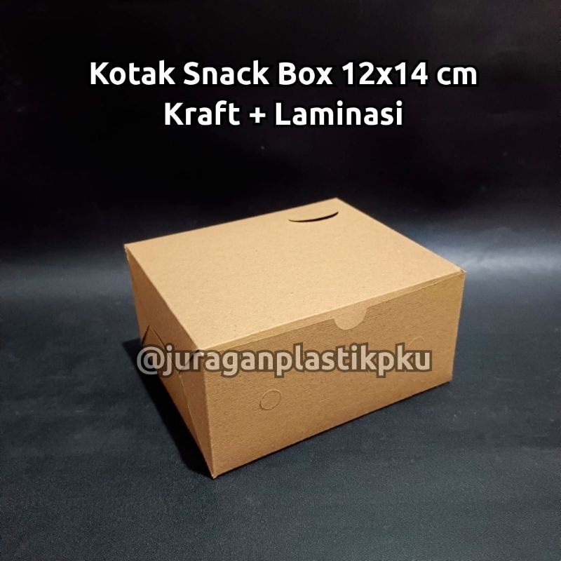 Jual ( 100 PCS ) Kotak Snack Box / Kue 12x14 cm Kraft + Laminating ...