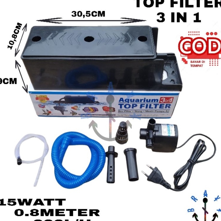 Jual Harga Diskon Filter Pompa Komplit Top Filter Box Aquarium 3 In 1 ...