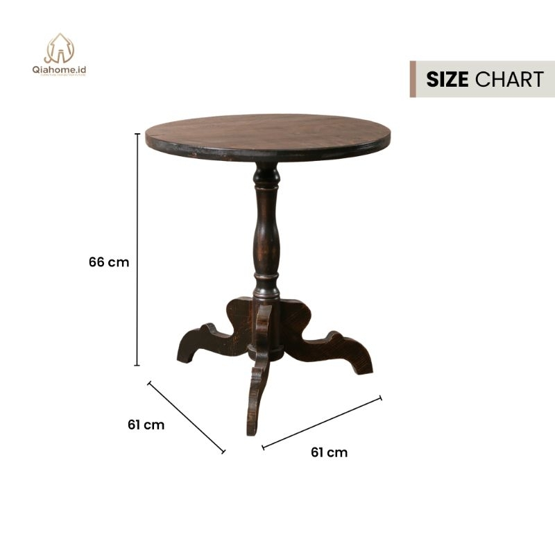 Jual Qiahome.id Raja Round Pedestal Table Round Table Meja Pojok ...
