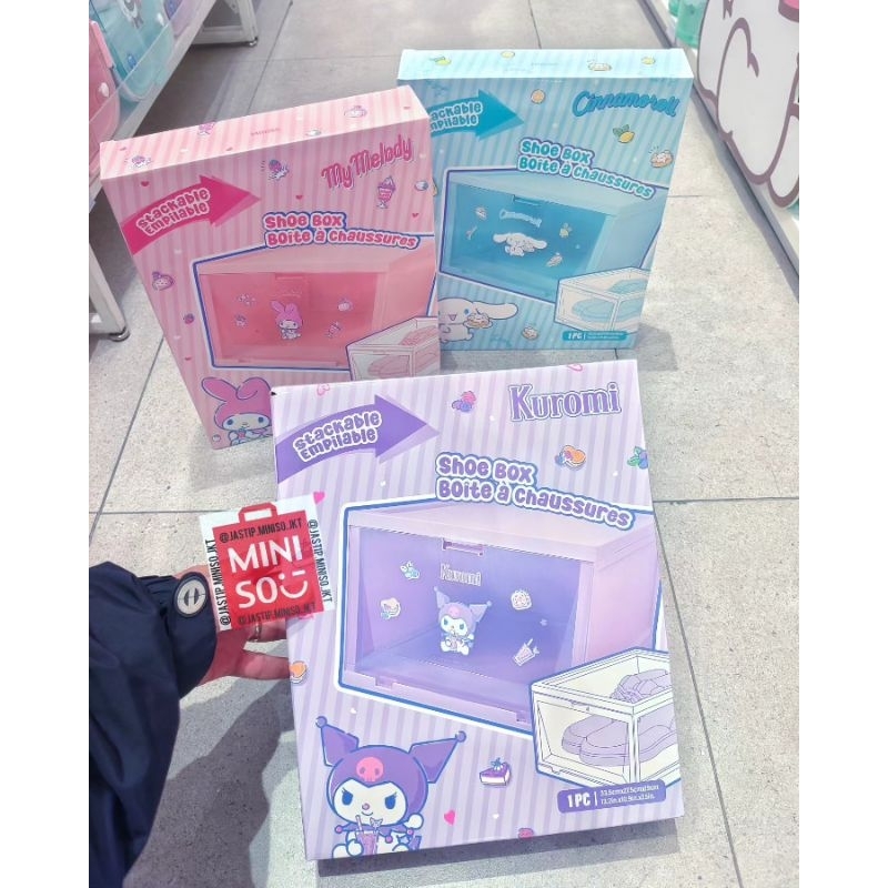 Jual MINISO x SANRIO 🆕 Stackable Shoe Box / Kotak Sepatu / Kota ...