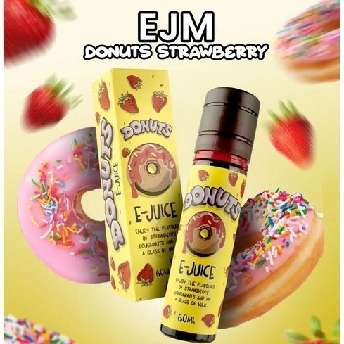 Jual Liquid EJM Donuts Strawberry USA 3MG/6MG 60ML Authentic | Shopee ...