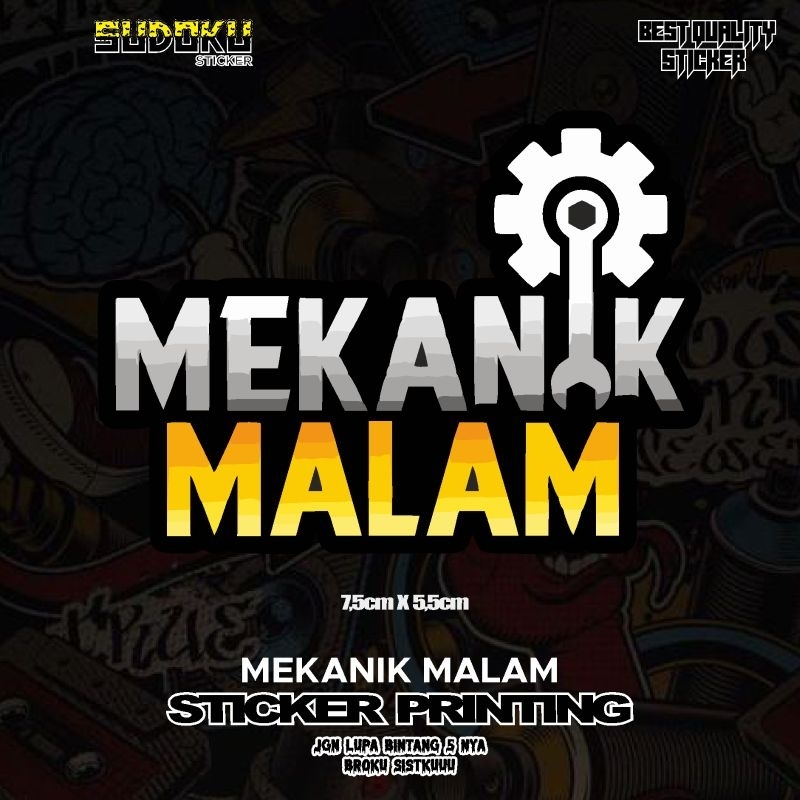 Jual STICKER STIKER PRINTING MEKANIK MALAM MOTOR VIRAL | Shopee Indonesia