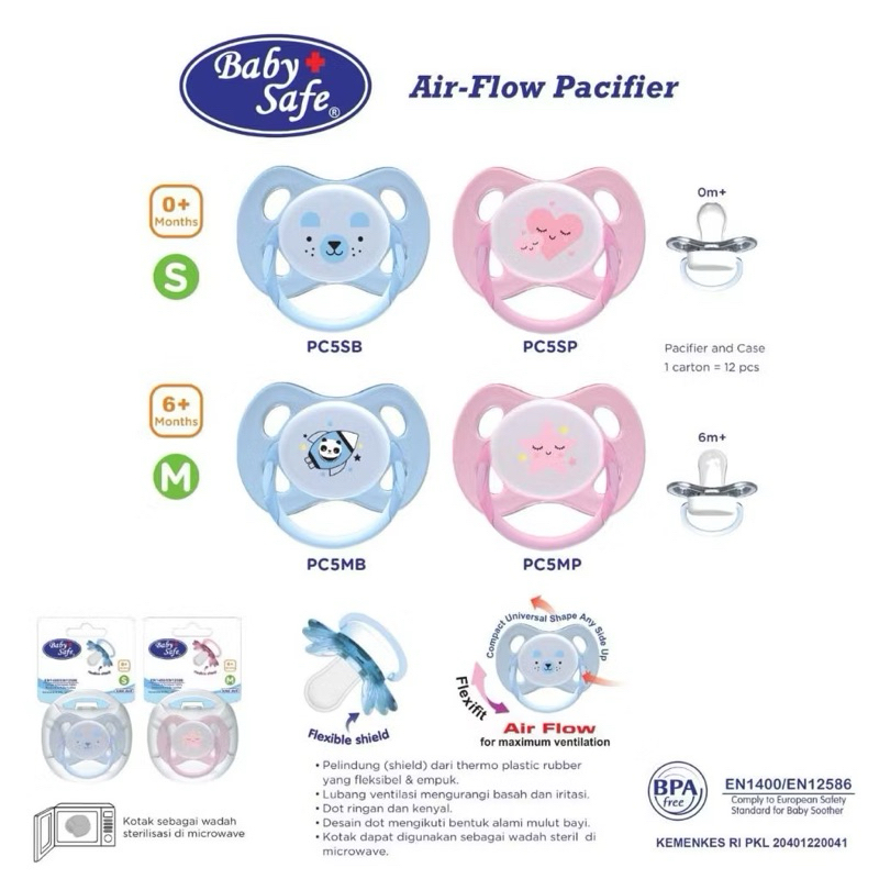 Jual Baby Safe Natural Pacifier With Case PC5SB PC5SP PC5MB PC5MP ...