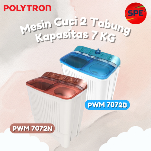 Jual MESIN CUCI POLYTRON 2 TABUNG KAPASITAS 7 KG PWM 7072B / PWM 7072N ...