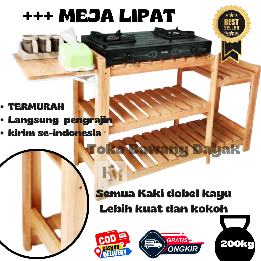 Jual Meja Kompor Gas 2 Tungku 5 Susun Rak Dapur Serbaguna Galon Magic ...