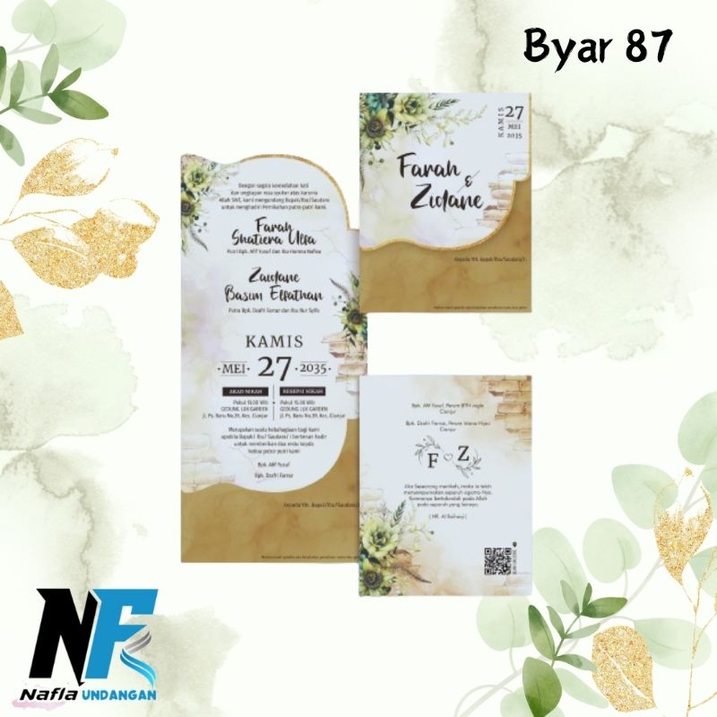 Jual Blangko Undangan atau Kertas Undangan Pernikahan BYAR 87 Harga ...