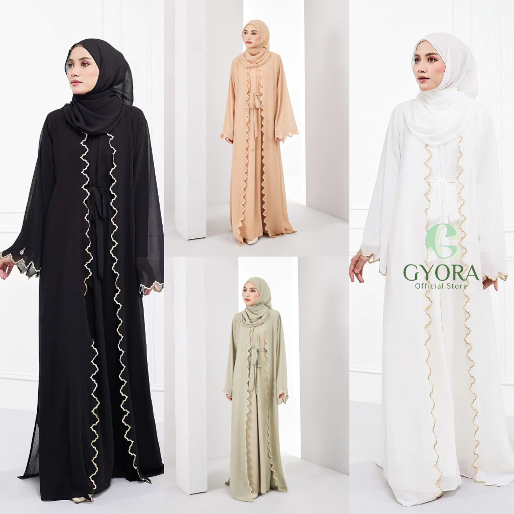 Jual GYORA ABAYA SYARI GAMIS HAJI UMROH HITAM PUTIH TURKEY DRESS ABAYA ...