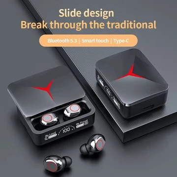 TWS M10 F9 M90 DAN X15 Display Baterai LED 9D HIFI Headphone Wireless Bluetooth Powerbank