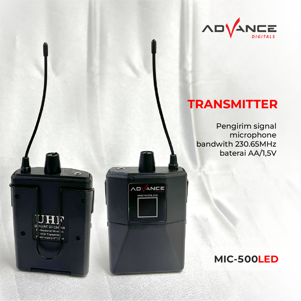 Jual Advance MIC-500 LED Mic Bando Wireless Mic Clip On / Microphone ...