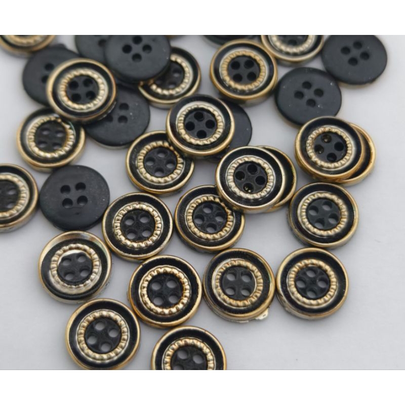 Jual 100 pcs Kancing Baju Hem Gepeng datar List Hitam 13 mm | Shopee ...