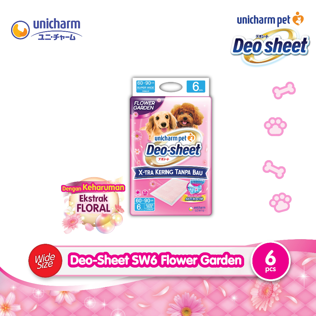 Jual Unicharm Pet - Deo Sheet Super Wide SW6 Flower Garden | Shopee ...