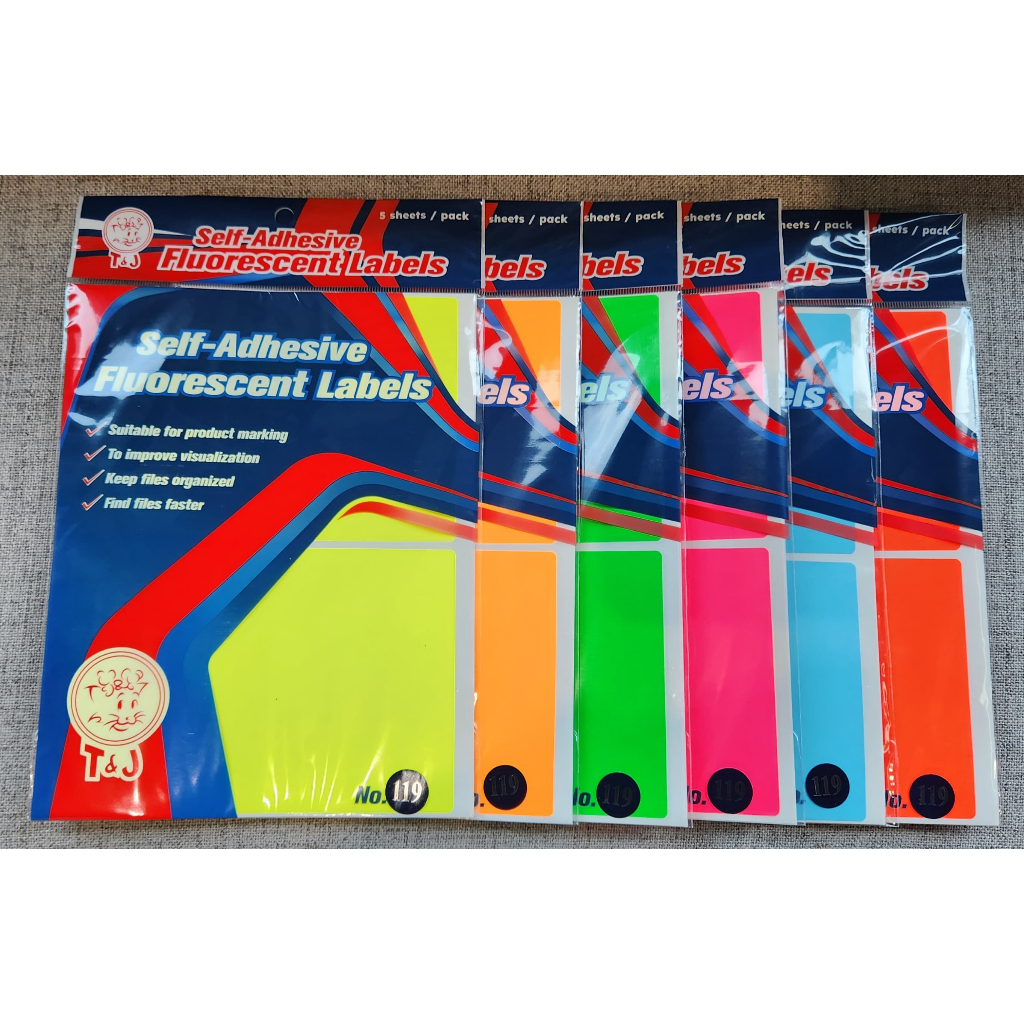 Jual T&J Labels WARNA (FLUORESCENT) 119 | Shopee Indonesia