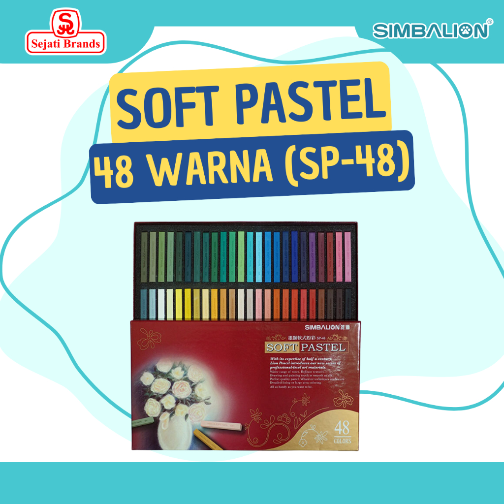Jual Simbalion Soft Pastel 48 Colors SP-48/ Soft pastels crayon/ Hair ...