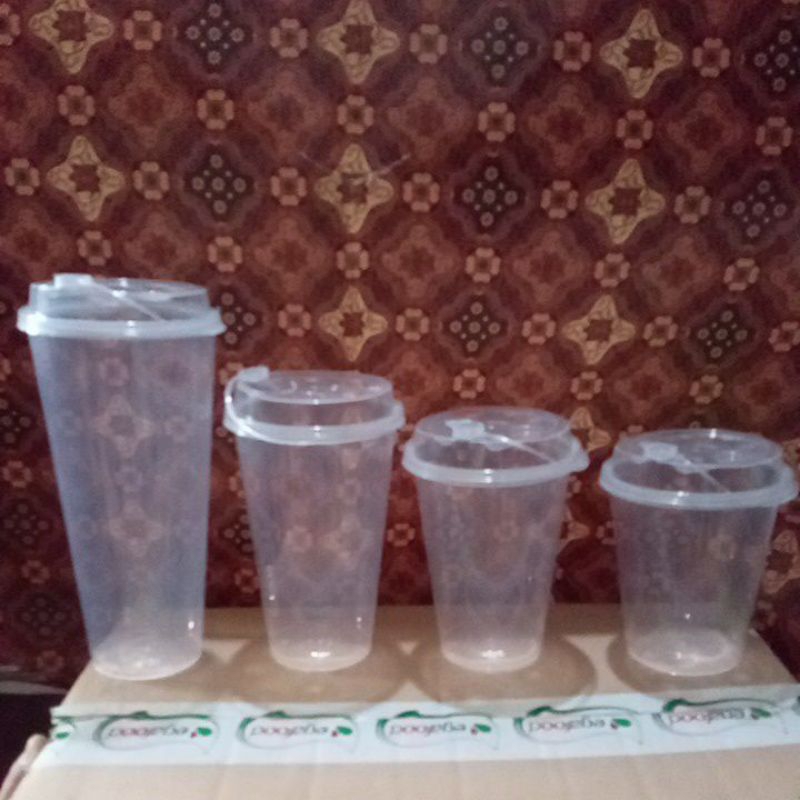 Jual gelas injection tebal 12,14,16,22oz beserta tutup | Shopee Indonesia