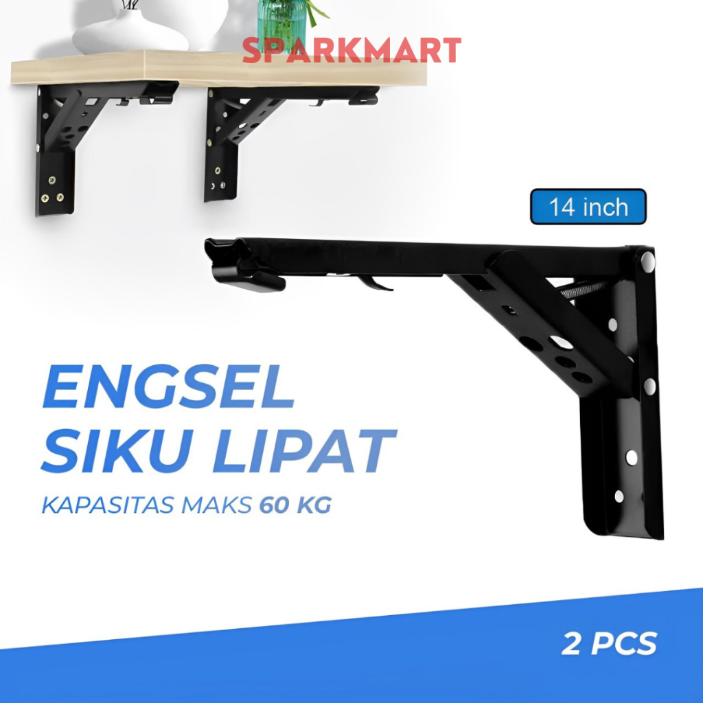 Jual Bracket Siku Rak Dinding Penyangga Stainless Steel 60kg 2 PCS 8 ...